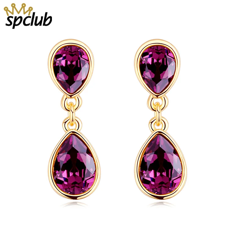 

Elegant Crystals from Swarovski Bohemian Earrings Teardrop Shiny Crystal Dangle Earrings Long Drop Earrings Women Jewelry