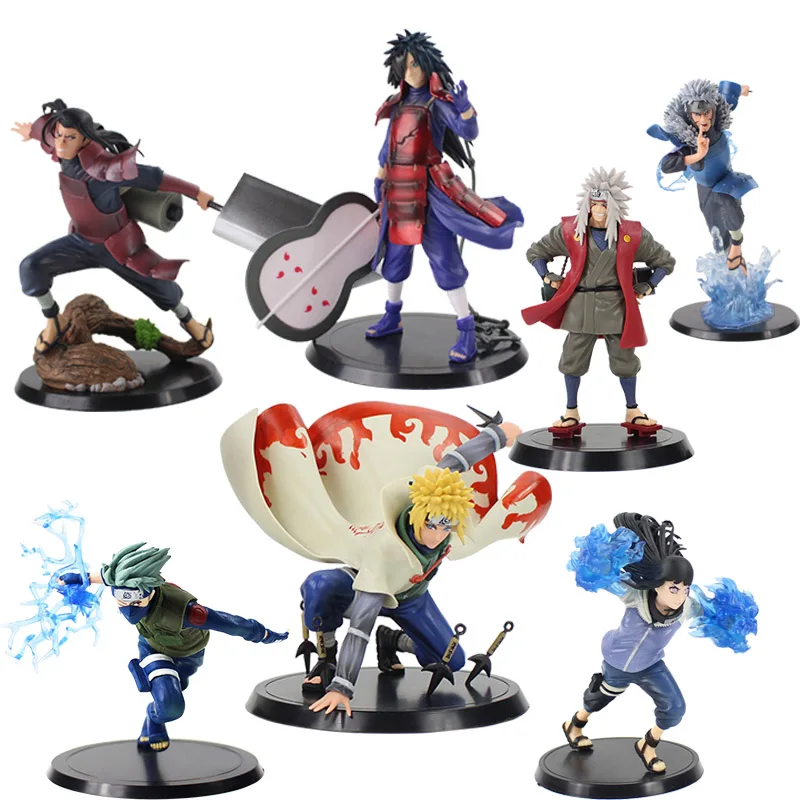 

14CM Naruto Shippuden Kakashi Namikaze Minato Jiraiya Hinata Senju Hashirama Tobirama Naruto figure PVC Action Figure Toys