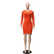 Yuerlian Women Sexy Off Shoulder Mini Dress Female O-Neck Long Sleeve Vestido 2017 Sale Lady Party Club Cut Out High Low Dresses