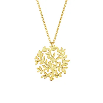 

10PCS Gold Silver Color Leaf Necklace Women Stainless Steel Leaves Long Chain Necklaces Pendants Collier ras du cou
