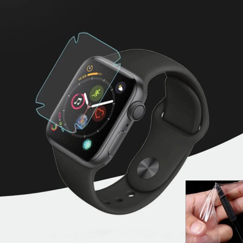 2pc TPU (Not Glass) Soft Clear Full edge Cover Protective Film For iwatch Apple Watch Series 4 40mm 44mm Screen Protector Guard 2pc TPU (Not Glass) Soft Clear Full edge Cover Protective Film For iwatch Apple Watch Series 4 40mm 44mm Screen Protector Guard