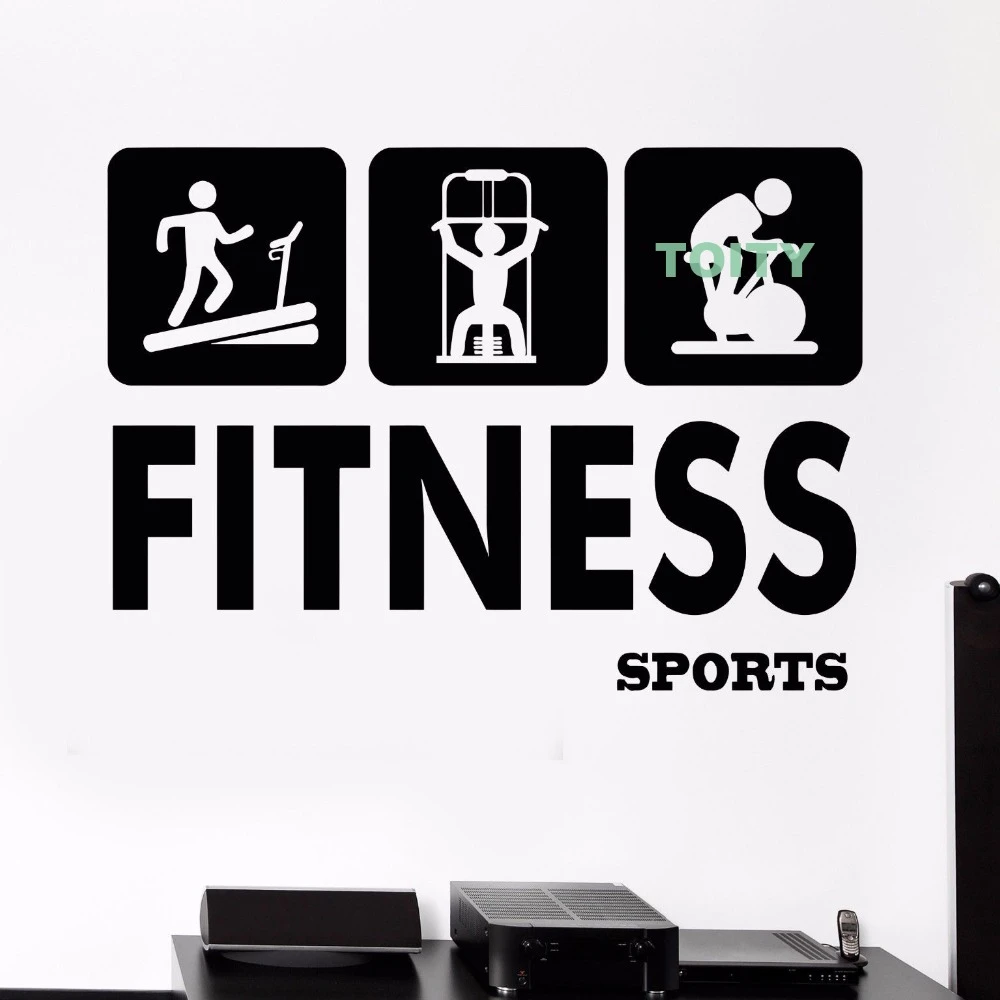 Vinyl Wall Decal Gym Fitness Sports Health Beauty Signboard Sticker Decor  Club Room Interior Design Art Murals H57cm x W81cm|Wall Stickers| -  AliExpress