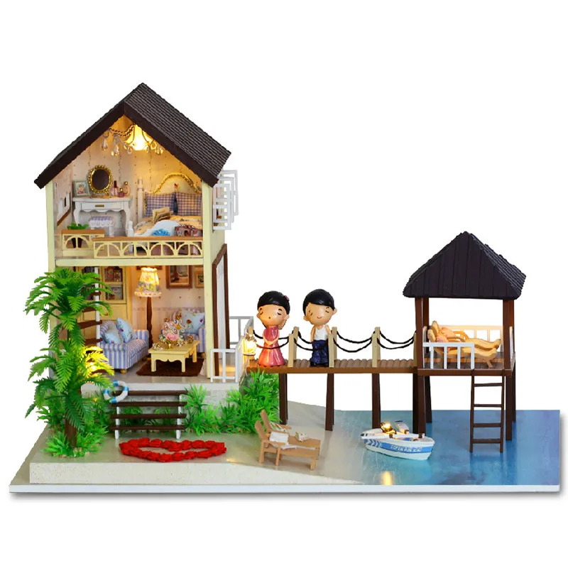 

Doll House Miniature DIY Dollhouse With Furnitures Wooden House Toys For Children Birthday Gift best tours