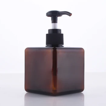 

250ml clear/brown/green PET square bottle with black/clear lotion pump,cosmetic bottle,for liquid and lotion cream