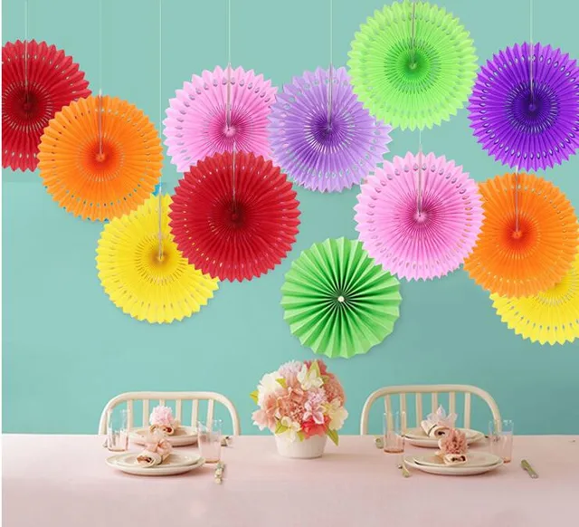 Babyshower Supplies 10cm Origami Paper Fan Tissue Paper Honeycomb