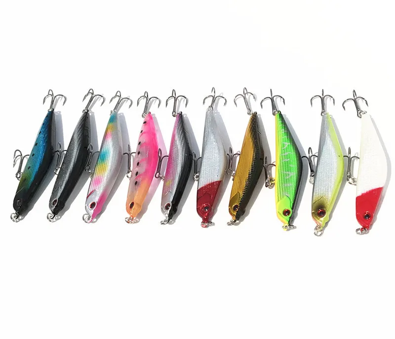 Isca de Graves Fundição Longa Pesca Afundando Lápis Artificiais Pegar Isca Dura 8.5cm - 15g Lote 10 Peças 5 Cheap Iscas artificiais