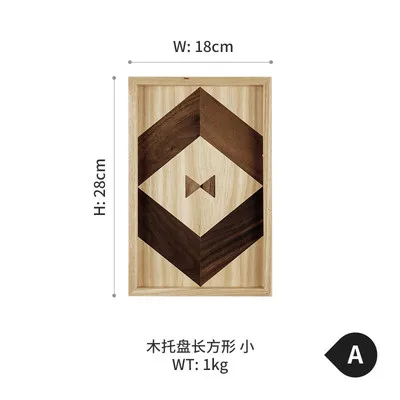 Прямоугольный декоративный деревянный поднос, соединенный натуральным грецким орехом и ясенью очень большого размера(13," x 13,4" - Цвет: A