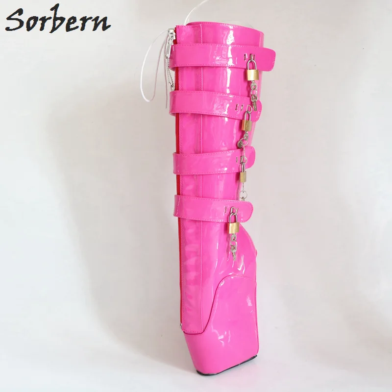 18 10 Schlüssel Heelless Cm peach Anfänger Stiefel Für Schuhe Unisex Red Ballett Frauen Keil Abschließbar Huf 43 Größe Heißer Rosa Wine Sorbern Fetisch Große dfqFExAwd