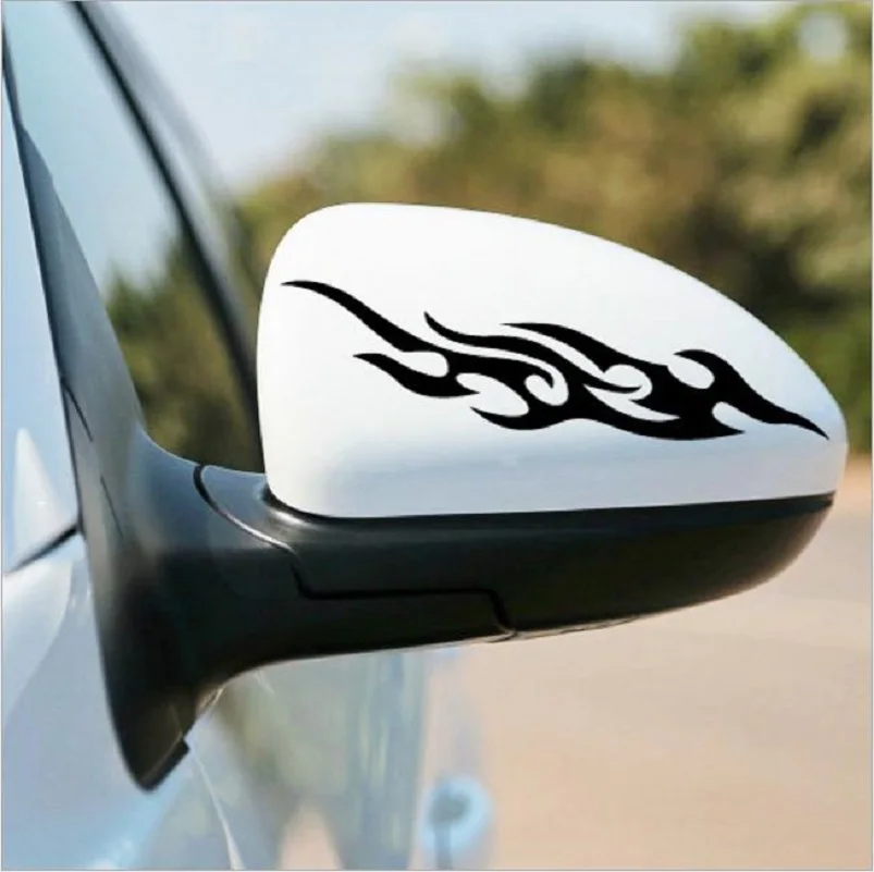 

2pcs/set Car body sticker modified flame post rearview mirror front bumper cover Decoration Cover Scratch Car-Styling 28X6CM