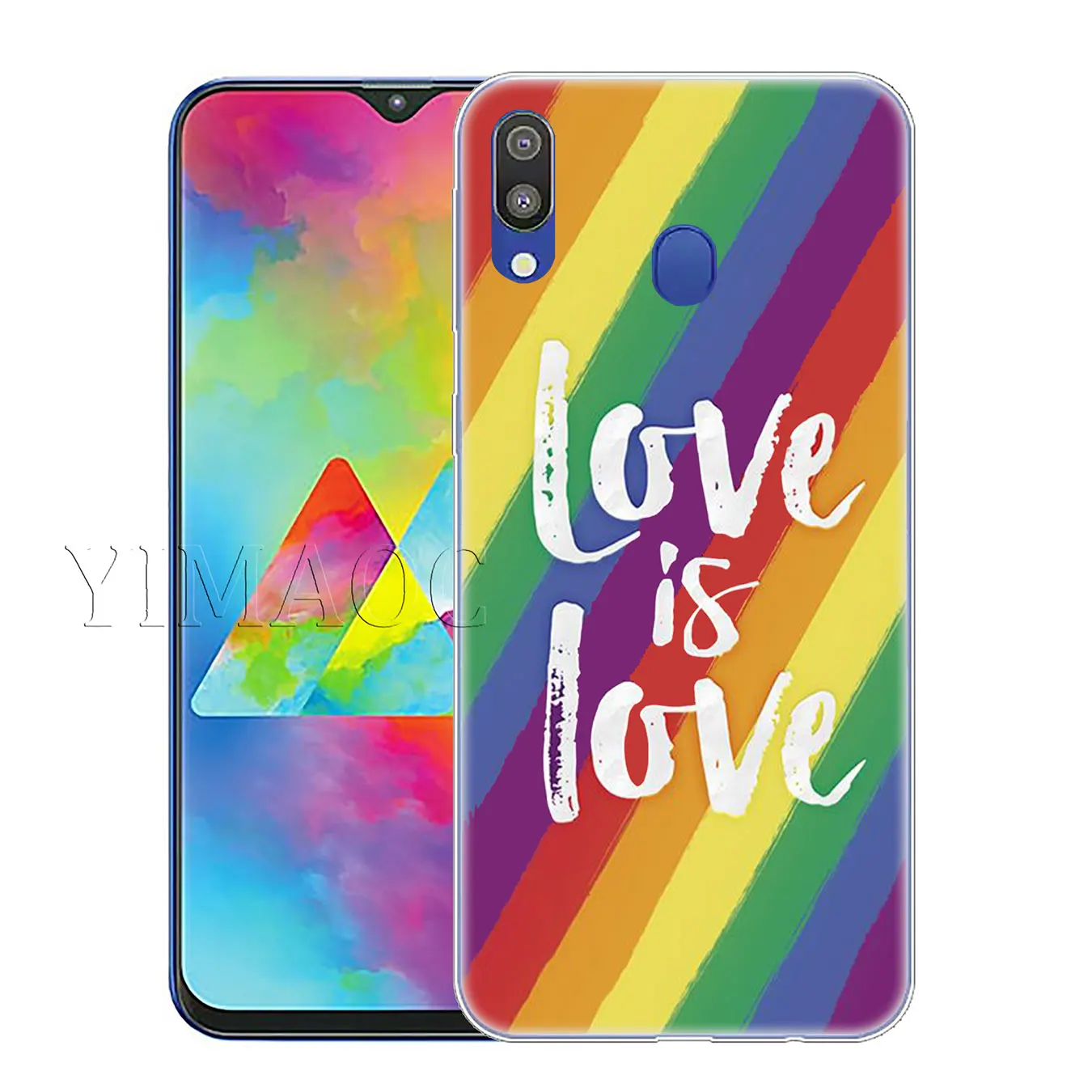 Мягкий силиконовый чехол YIMAOC Love Is LGBT Rainbow Heart для Samsung Galaxy A70 A60 A50 A40 A30 A20 A10 M10 M20 M30