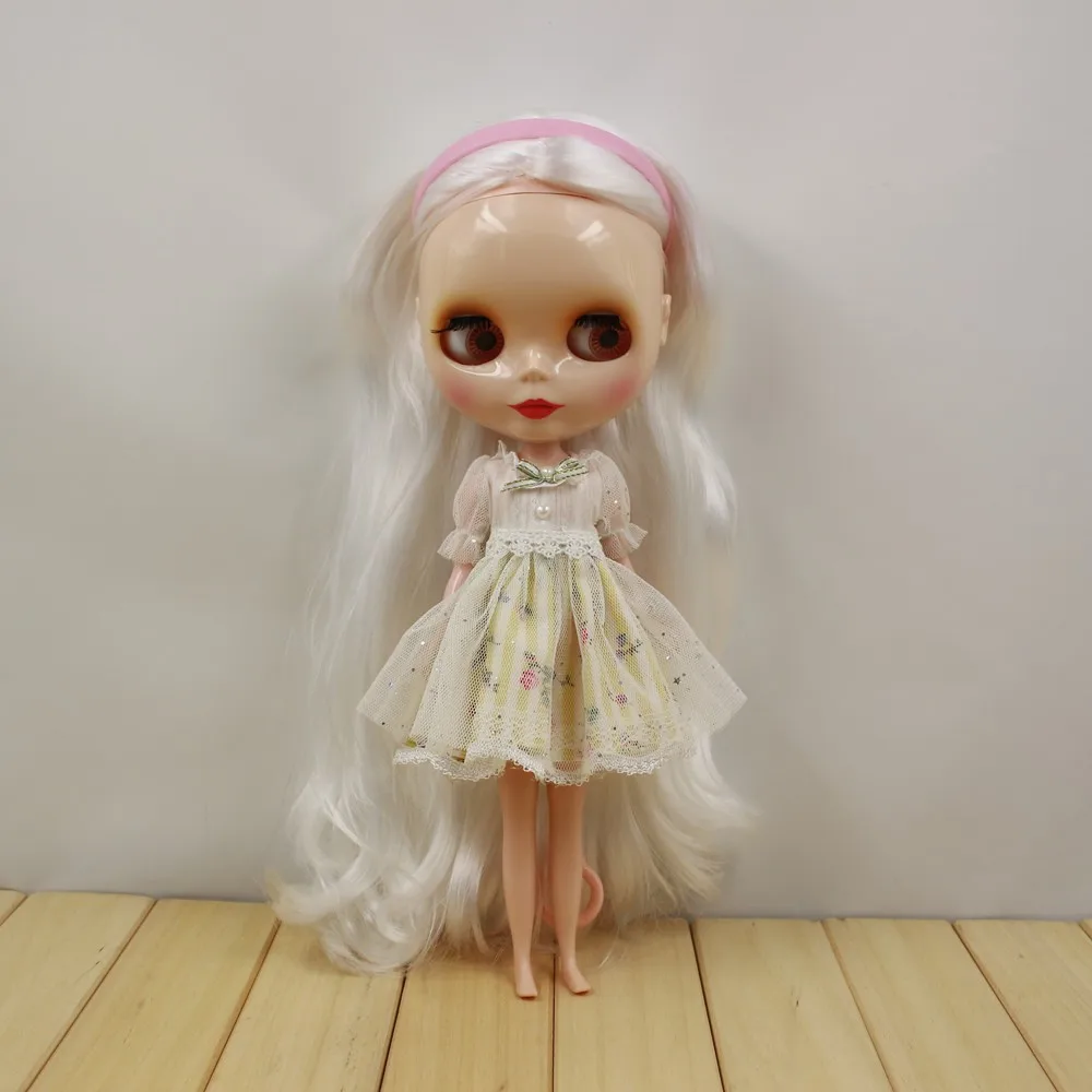 Ледяной обнаженный Blyth кукла серии No.300BL136 длинные белые волосы без челки завод Blyth 1/6 BJD
