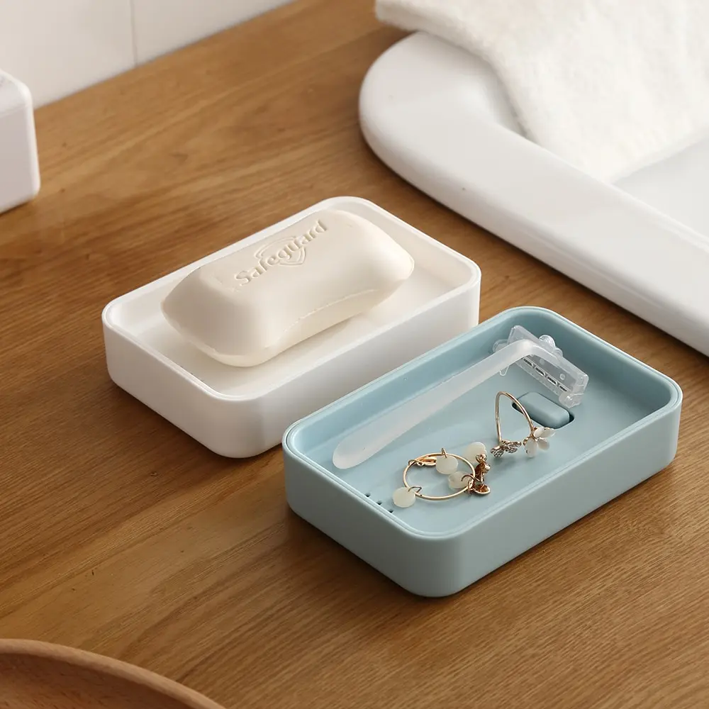 

Pure Color Soap Box Simple Soap Holder Home Travelling Sturdy Plastic Soap Container Bathroom Home Case Container