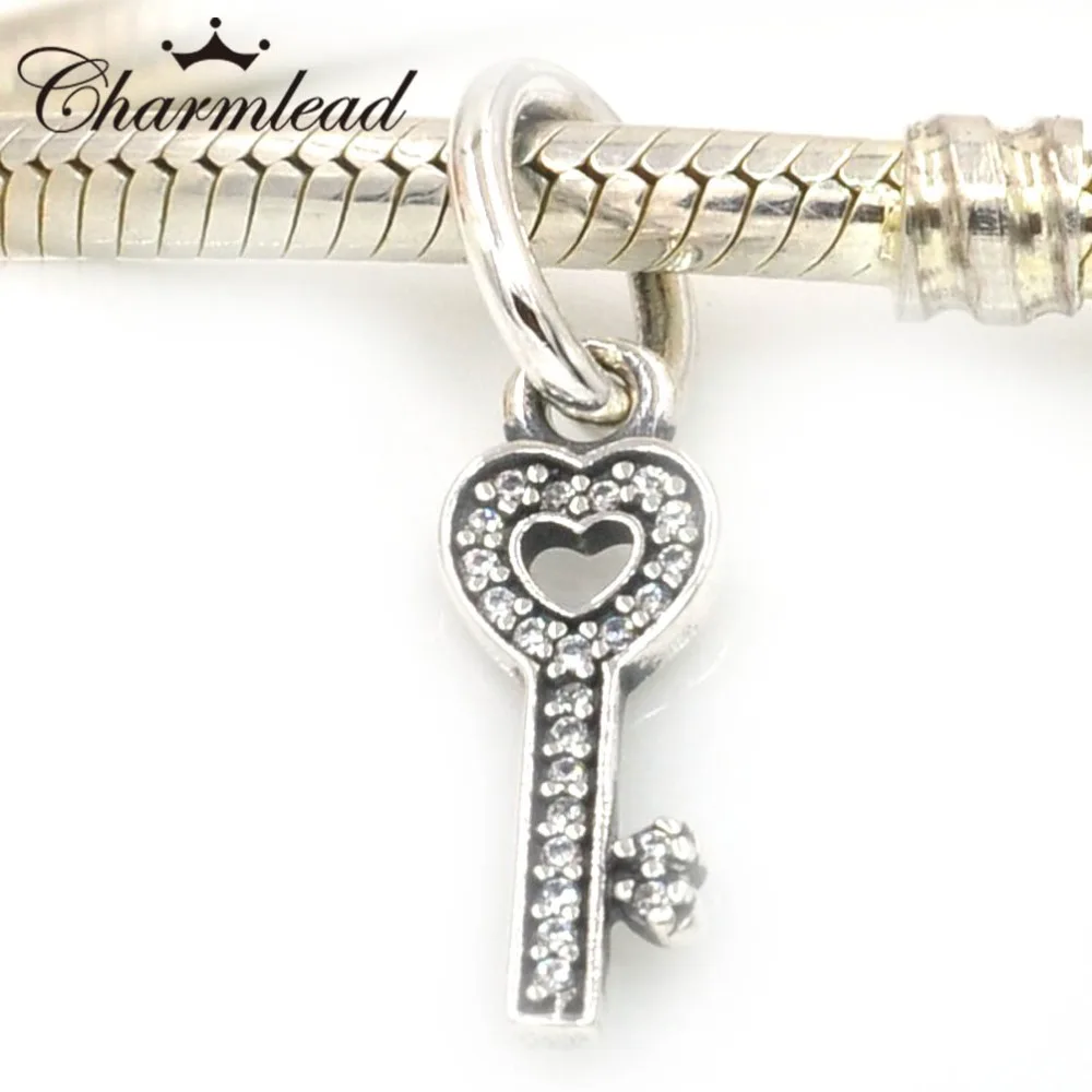 Authentic 925 Sterling Silver Charms Key Symbol of Trust Charm Pendant