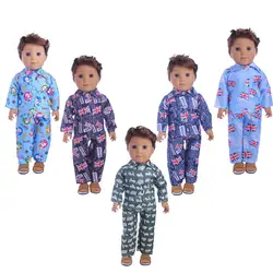 Одежда для кукол, пижама с рисунком машины, подходит для 18 дюймов и для мальчиков, куклы Логан, Одежда для кукол