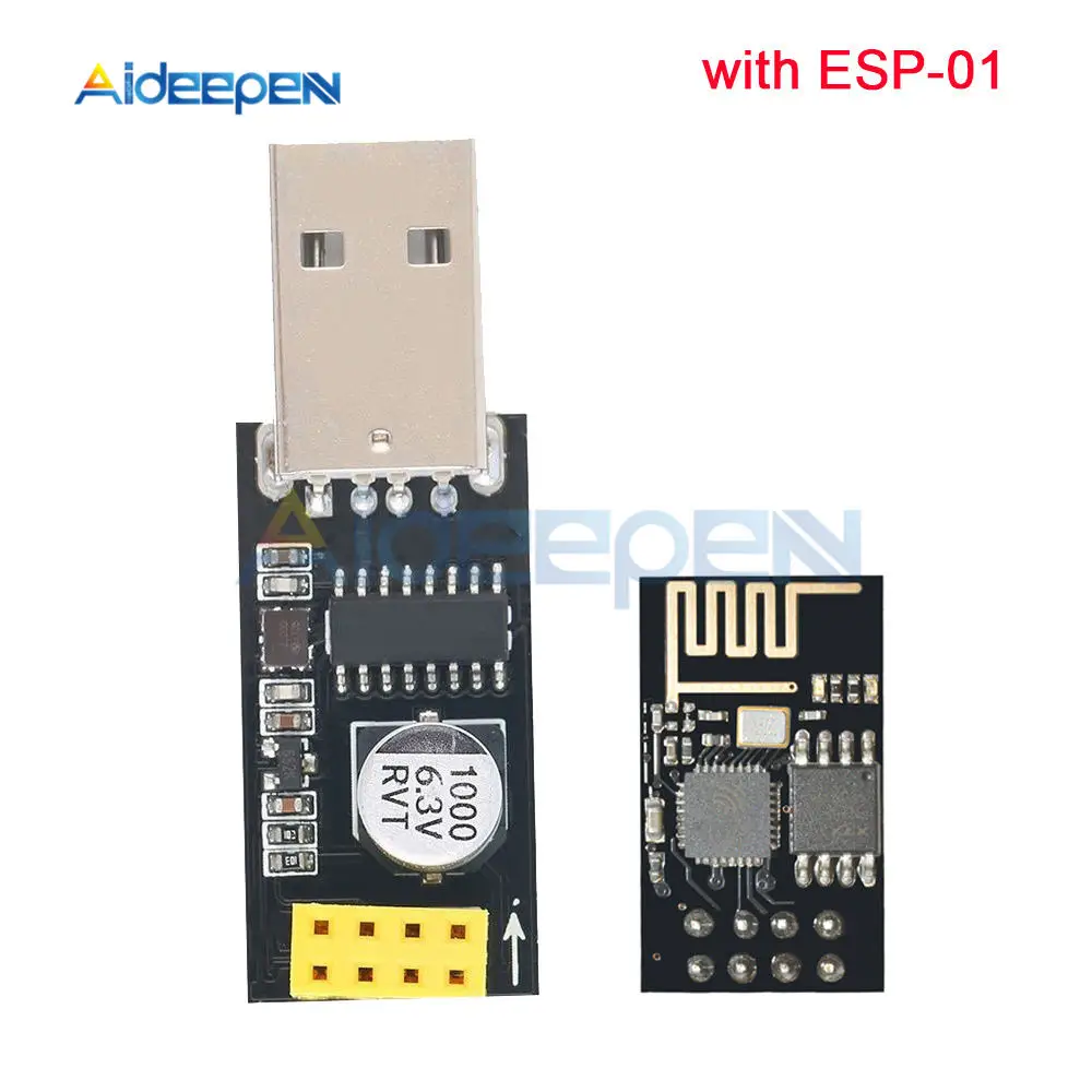 ESP01 программатор адаптер UART ESP-01 адаптер ESP8266 CH340G USB к ESP8266 Серийный беспроводной Wifi модуль макетной платы - Цвет: With ESP-01