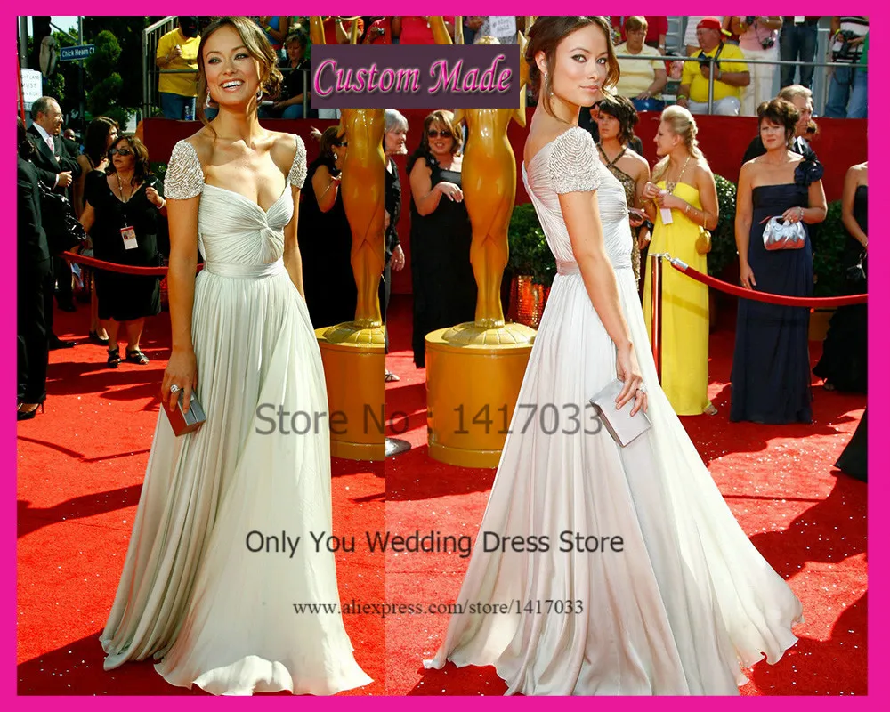 Modest Ivory Red Carpet Dresses Celebrity Dress 2015 Formal Evening