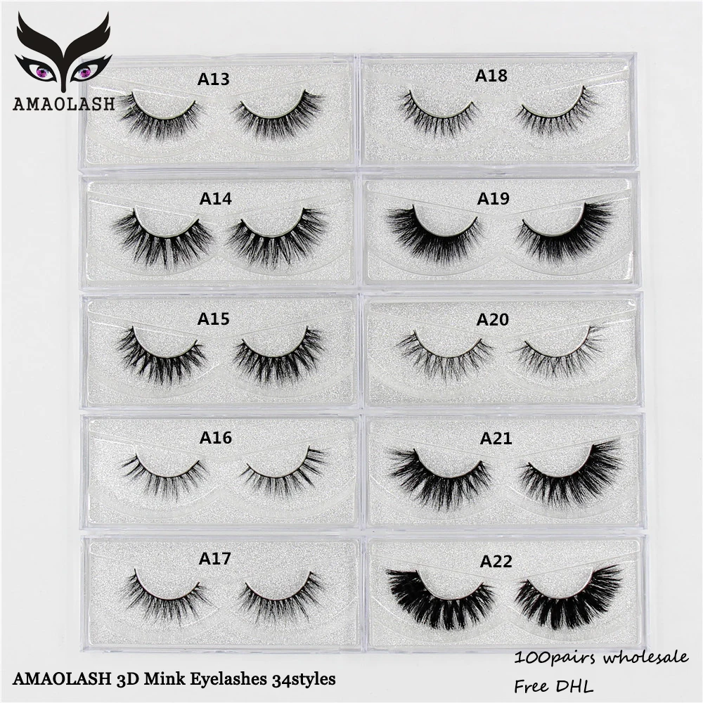 

100pairs Mink Eyelashes 3D Mink hair False Eyelashes Natural long Luxury handmade Eyelash Extension Dramatic Thick Fake Lashes