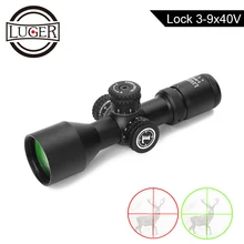 LUGER 3-9x40 Hunting Optical Sight Rifle Scope Red Green Mil-dot Illuminated Scope Outdoor Tactical Reticle Air Gun Riflescope LUGER 3-9x40 Hunting Optical Sight Rifle Scope Red Green Mil-dot Illuminated Scope Outdoor Tactical Reticle Air Gun Riflescope