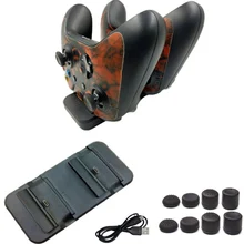 Двойной USB порт контроллер зарядная док-станция Подставка держатель Поддержка зарядное устройство для microsoft Xbox One Slim X-box one S+ 8 шт. шапки