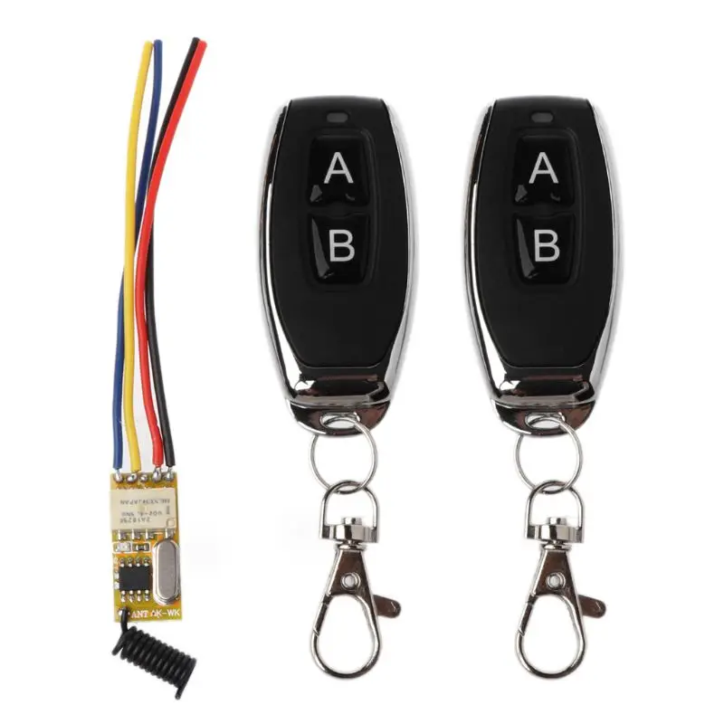 

RF Remote Control Switch Waterproof 12V DC3.7V to 24V Universal Relay Transmitter 433MHz Receiver Module Home Office