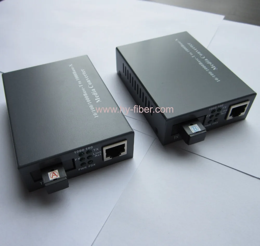 

Free Shipping Media Converter 10/100/1000M SM Single Fiber 1310TX/1550RX 20km SC port and one RJ45 port