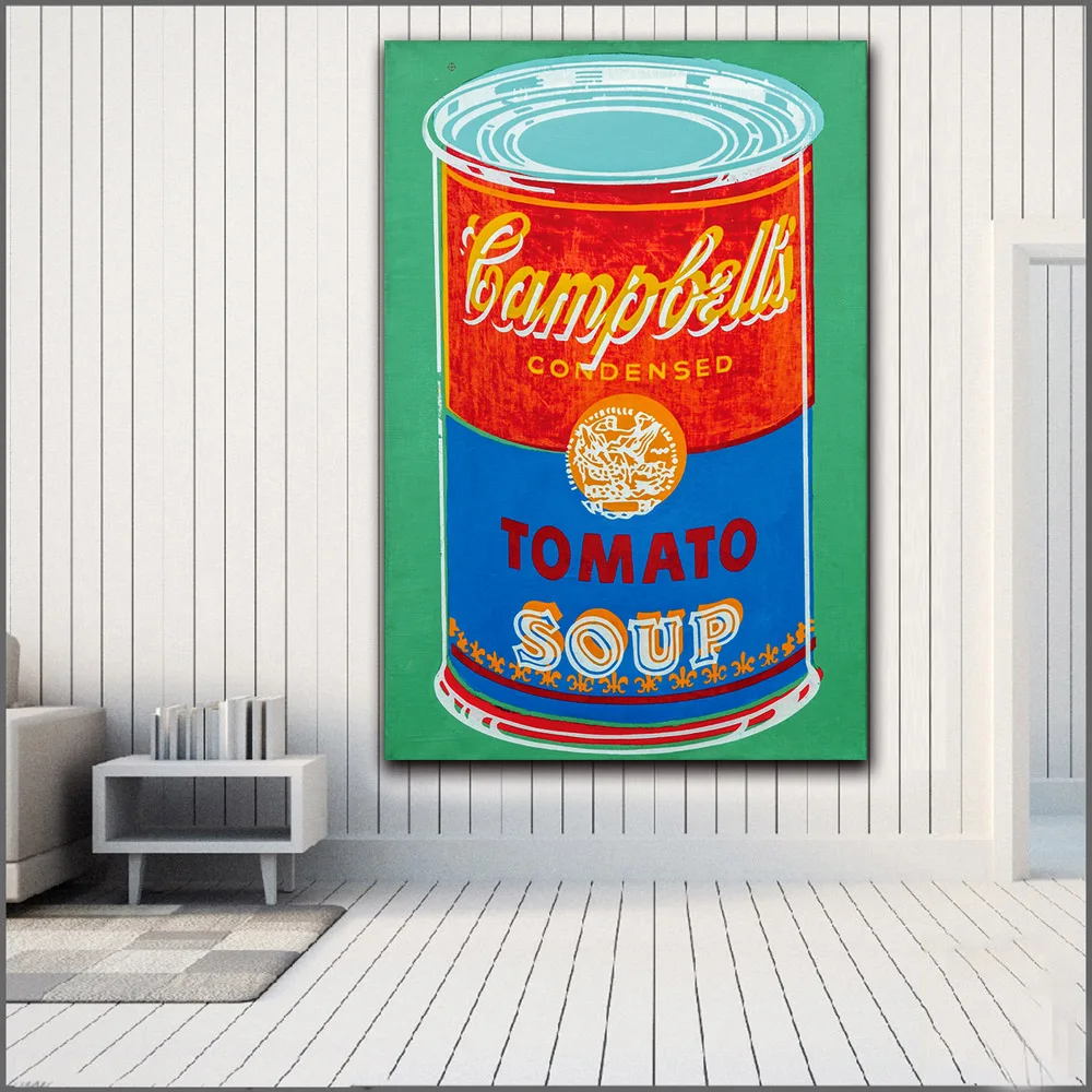 Модный принт andy warhol campbells colored soup can 1965 домашний декор гостиная современный холст