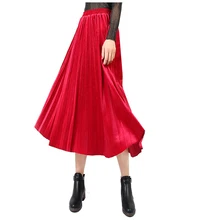 Panjoiner элегантные осень-зима юбка миди, носки для малышей, толстые, Для женщин юбка плиссированные юбки Повседневное свободные Saias Faldas S012