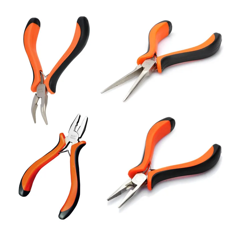 (4pcs/ set) 4.5" Long Needle Nose Pliers Combination Plier Steel