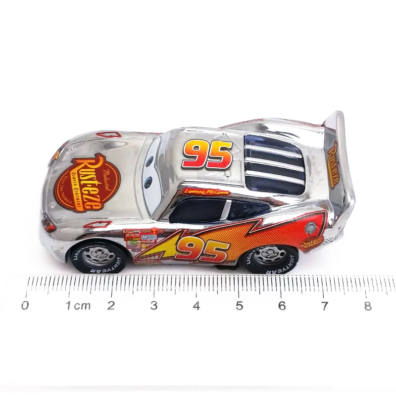 Disney Pixar Cars 2 металлическая отделка Серебристый Хром Молния Маккуин 1:55 литья под