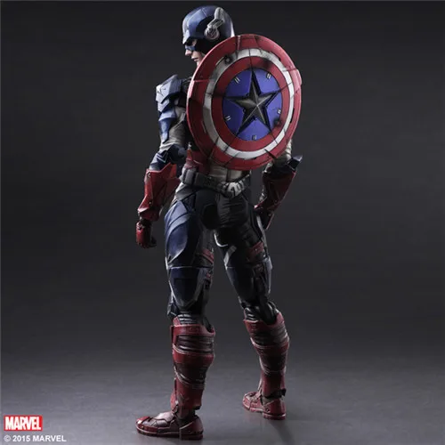 Play Arts Marvel Мстители Капитан Америка фигурка коллекция модель куклы игрушки 25 см