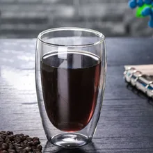 Двухслойная термостойкая стеклянная кофейная чашка для дома и кухни LKS99