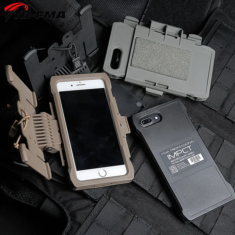 

TB-FMA Best IPHONE 7/8 Plus Mobile Pouch Black / DE / FG for Molle Vest System Chest-Mounted Mobile Phone Case Free Shipping