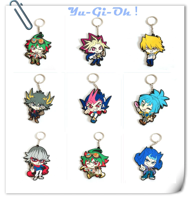 

Giancomics Yu-Gi-Oh! Anime Yugi Muto Yuya Sakaki Soft Plastic Action Figure Keychain Keyring Fashion Accessory Otaku Ornament