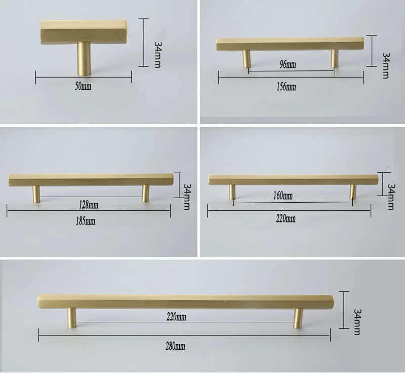Латунные ручки для шкафа дверные ручки для гардероба ручки для шкафа кухонные Т-образные ручки для ящика Мебельная дверь Шестигранная фурнитура