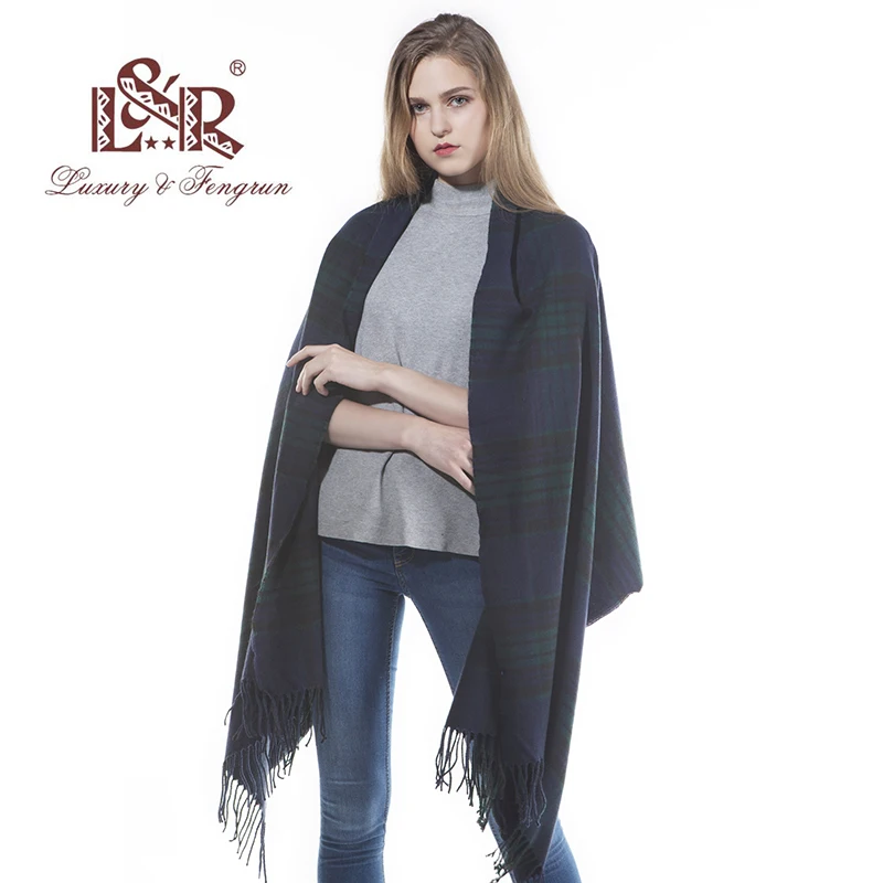 2018 Oversized Pashmina Tassels Winter Female Scarf Women Plaid Blanket Wool Scarfs Cashmere Women Foulard Femme Shawls Wraps