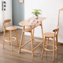 Барный стул, барная мебель, коммерческая мебель из цельного дерева, креативный барный стул, барный стул, простой высокий стул