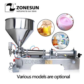 

ZONESUN 50-500ml Pneumatic Volumetric Softdrin Liquid Filling Machine Pneumatic Liquid Filler For Oil Water Juice Honey Soap