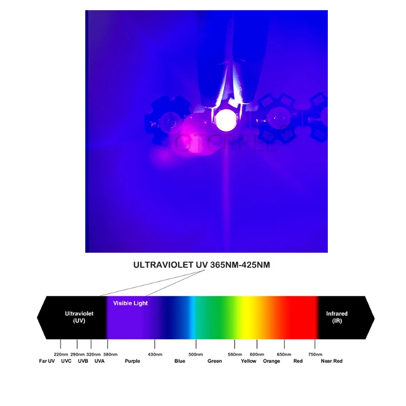 High-Power-UV-Purple-LED-Chips-365nm-370nm-375nm-385nm-395nm-400nm-405nm-425nm-COB-Ultraviolet