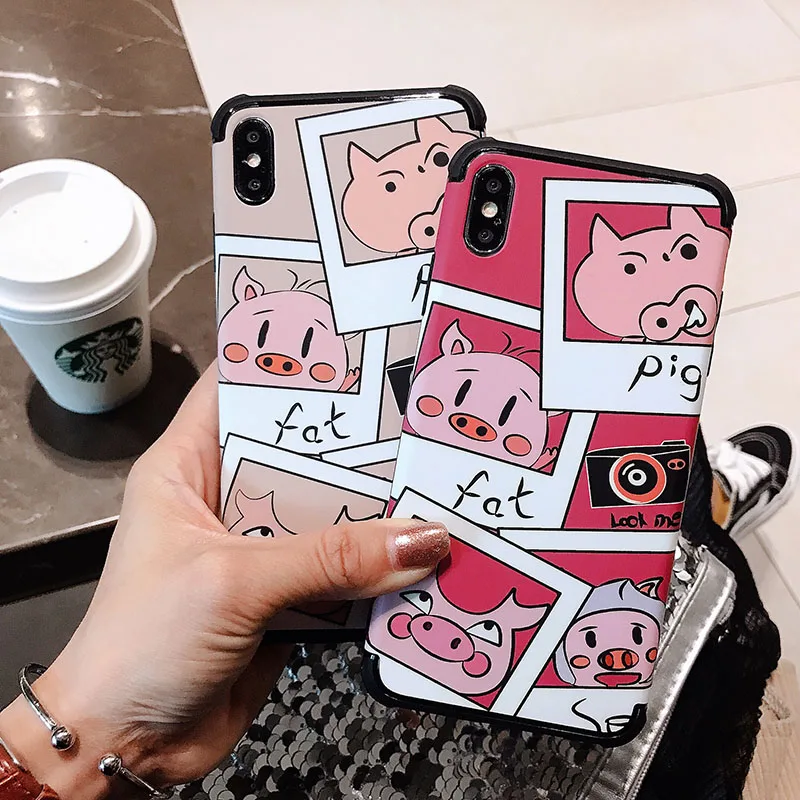 Милый мультфильм свинья iphone6/6s чехол для телефона iphonex/xs Max anti-падения мягкий iphone7/8