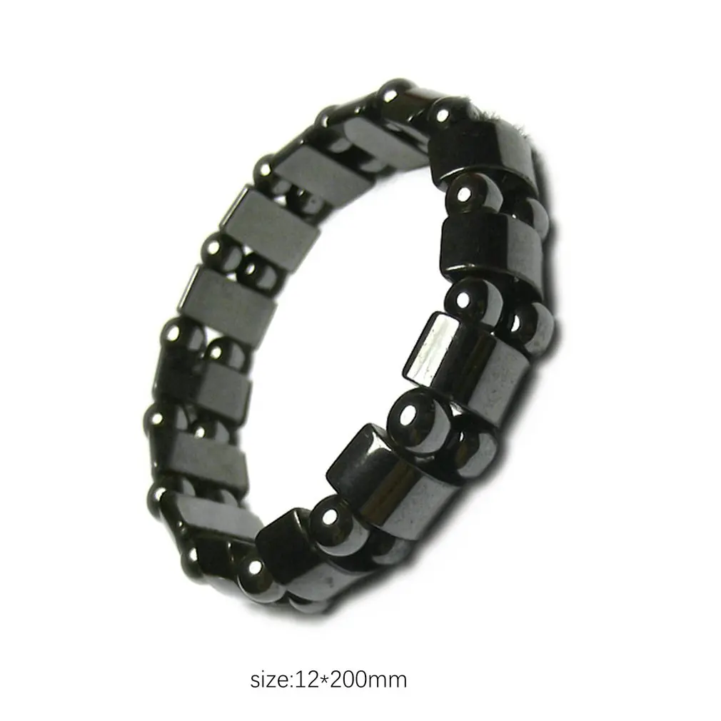 Натуральный черный камень, магнитный браслет, забота о здоровье, магнитный браслет, эластичный унисекс браслет для мужчин и женщин, подарки для влюбленных - Окраска металла: 2