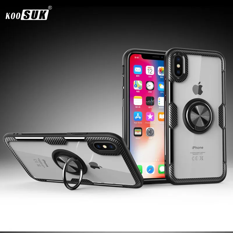 Чехол для iPhone XS Max Роскошный прозрачный чехол из поликарбоната и углеродного