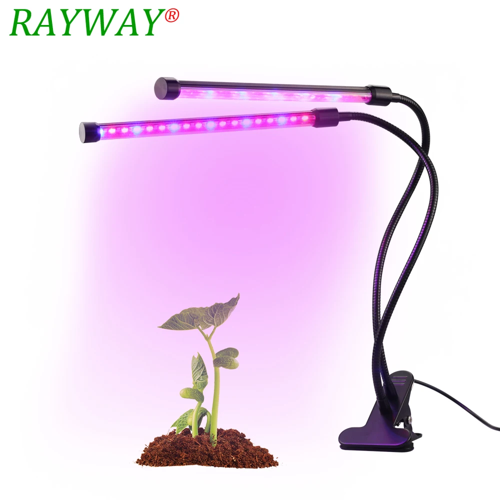 

RAYWAY USB LED Flower Lamp DC 5V Red Blue Phytolamp Full Spectrum Led Grow Lights Bulb With Timer Modes Clip Flexible Gooseneck