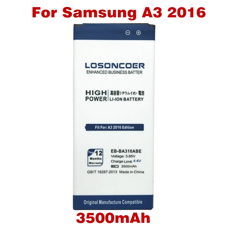 imágenes para EB-BA310ABE LOSONCOER Nuevos Top 3500 mAh para Samsung Galaxy A3 A310 A3100 A310F 2016 Edición A5310 Batería imágenes para EB-BA310ABE LOSONCOER Nuevos Top 3500 mAh para Samsung Galaxy A3 A310 A3100 A310F 2016 Edición A5310 Batería