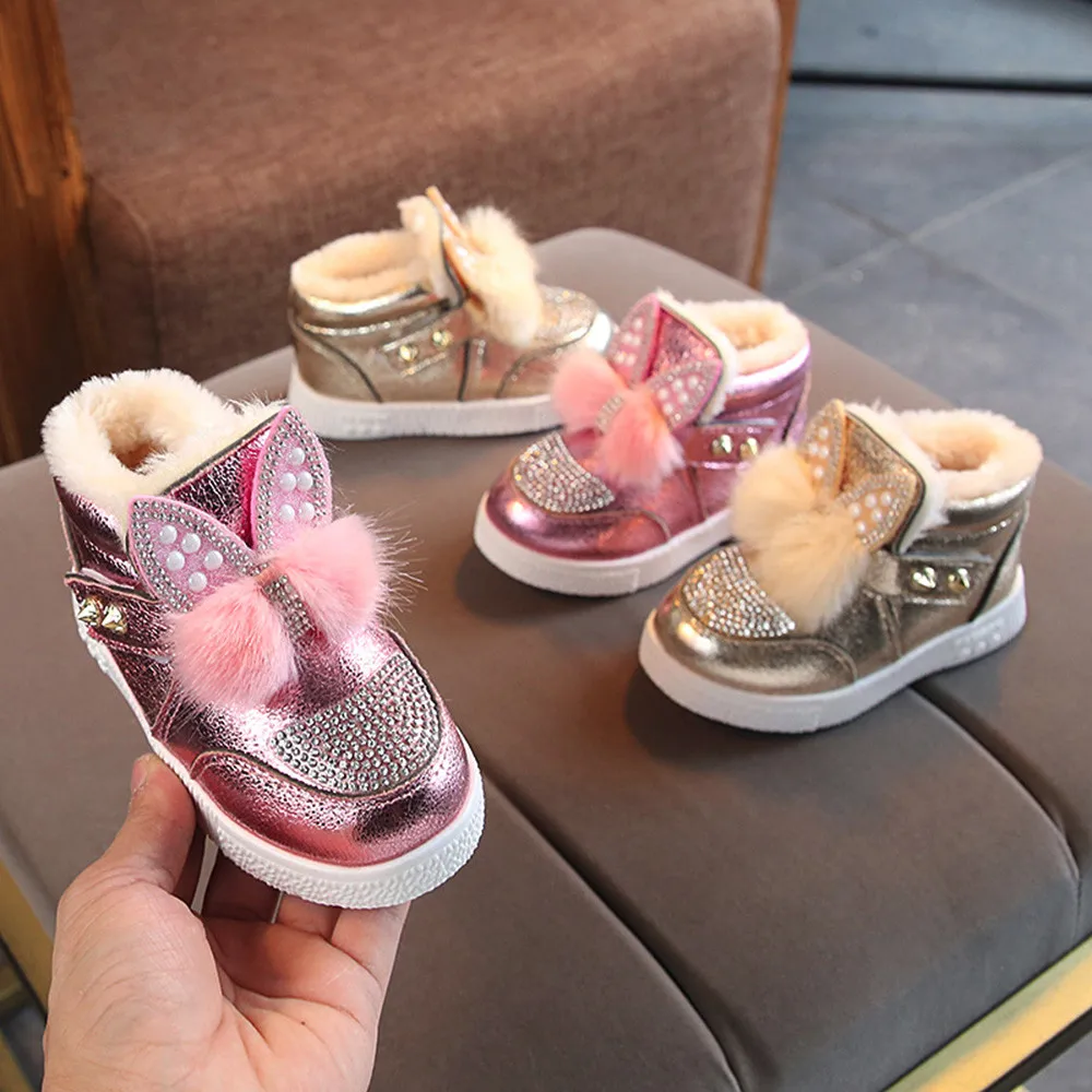 

MUQGEW 2019 Hot Sale Children Toddler Baby Bunny Ears Sneaker Girls Warm Soft Anti-slip Single Shoes Dropshipping Baby Shoes