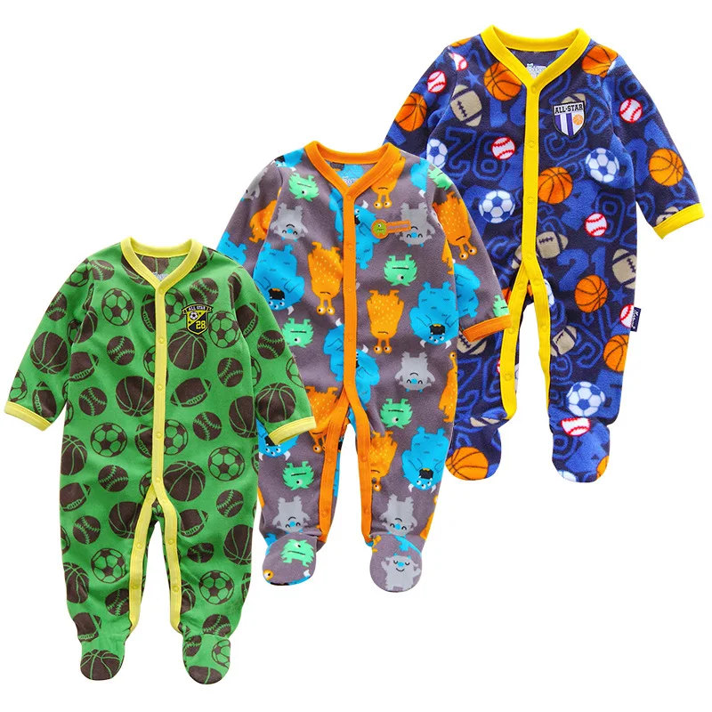 Детская одежда Единорог флис детский комбинезон зимняя Пижама для младенцев Одежда для маленьких мальчиков для маленьких девочек