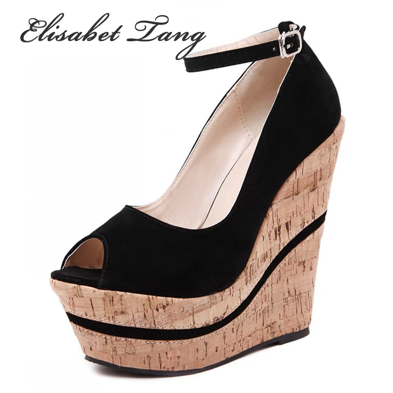 

Brand Design Sexy Ladies Buckle Women Shoes Wedges Sandals High Heels Platform Pumps Peep Toe Sapato Feminino Ankle Strap Shoe