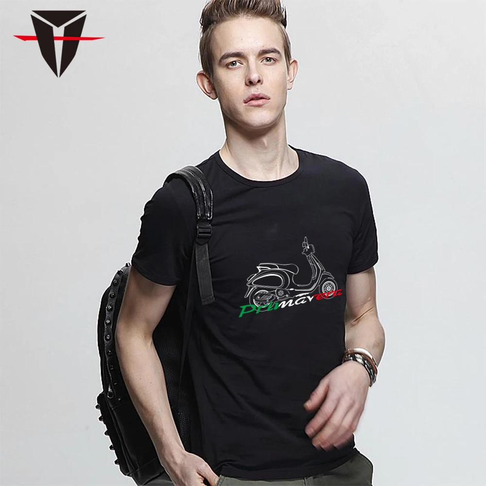 

KODASKIN 2018 Male Loose Round Neck half-sleeved Wind Printing Fashion Summer Free Shipping VESPA PRIMAVERA MOTOROLA T-shirt