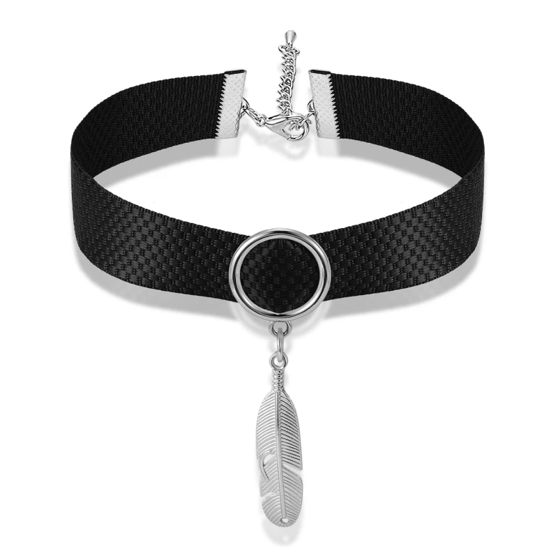 

2017 Fashion Hot Sale Style Chokers Necklace Feather Round Neck Women Necklace Jewelry Best Gift free shipping