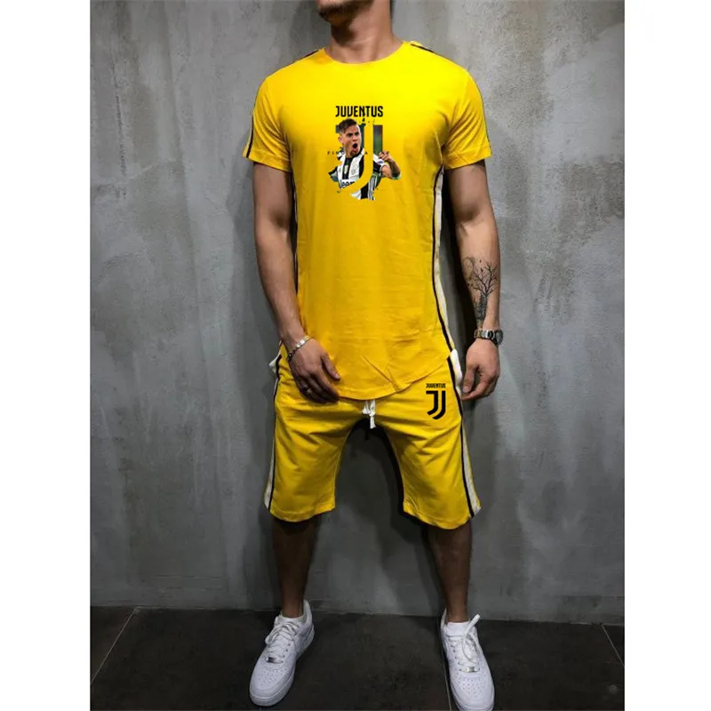 Summer Hot Sale Men's Sets T Shirts+pants Two Pieces Sets Casual Tracksuit Male 2019 Casual Tshirt Gyms Fitness trousers men
