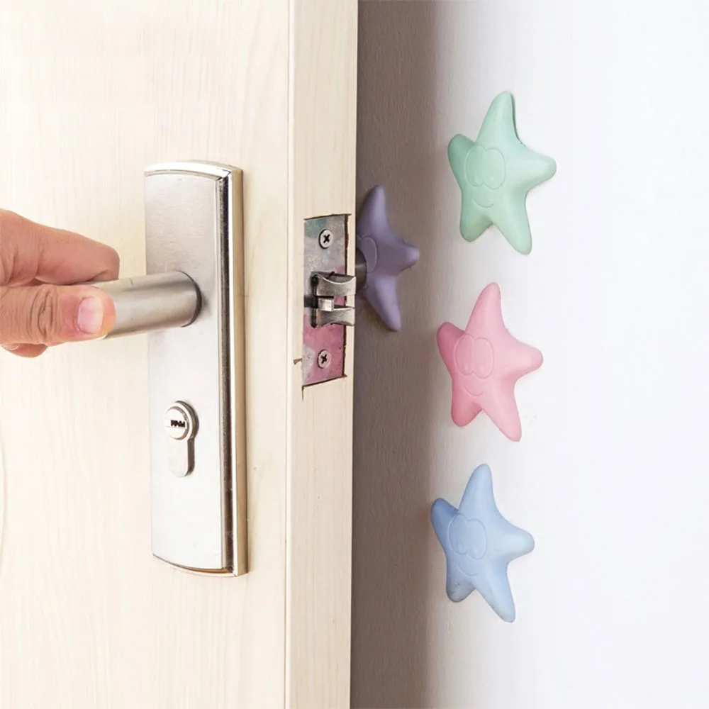 Wall Thickening Mute Fenders Door Wall Stick Starfish Modelling Rubber Handle Door Lock Protective Pad Home Wall Stickers